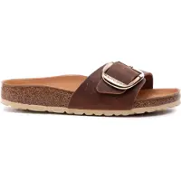 Birkenstock Birkenstocktil kvinder. 1006525 Læder sandaler Madrid Big Buckle (Smal pasform) brun (41), Fast, Ingen, Casual