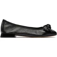 Caprice Ballerina, black, made of Leather with Trapeze heel, Size 40