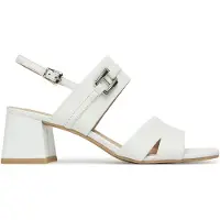 Caprice Heeled sandal, white, made of Leather with Block heel, Size 37