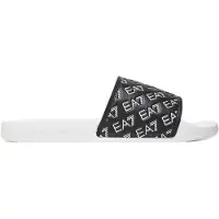 Emporio Armani EA7unisex. 7X000109_AF15125 Flip Flops All Over Logo sort (44), Fast, Ingen, Casual, Badetøj