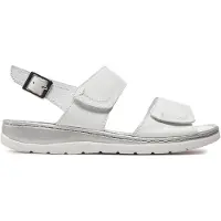 Caprice Heeled sandal, white, made of Leather without heel, Size 42