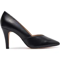 Caprice Pumps, black, made of Leather with Funnel heel, Size 37.5