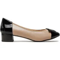 Caprice Pumps, beige, made of Leather and textile with Block heel, Size 38.5