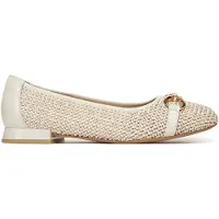 Caprice Ballerina, white, made of Leather and synthetic with Trapeze heel, Size 42