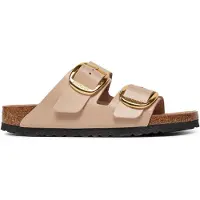Birkenstock Birkenstocktil kvinder. 1026553 Læder Arizona Big Buckle sandaler (smal pasform) beige (39), Fast, Ingen, Casual