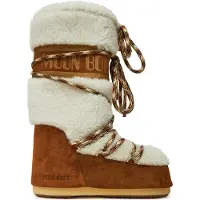 Moon Boot Moon Boottil kvinder. 80D1402610 Læderstøvler LAB69 Cream med brunt fåreskind (42/44), Blonder, Casual, Sne