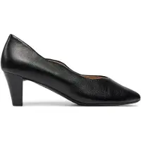 Caprice Pumps, black, made of Leather with Funnel heel, Size 37