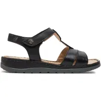 Caprice Heeled sandal, black, made of Leather without heel, Size 38