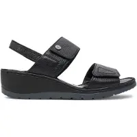 Caprice Heeled sandal, black, made of Leather without heel, Size 38