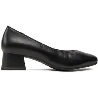 Caprice Pumps, black, made of Leather with Block heel, Size 40.5