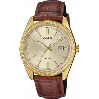 Casio Herreur MTP-1302PGL-9AVEF Timeless Collection Guld/Læder