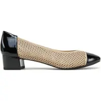 Caprice Pumps, beige, made of Leather and textile with Block heel, Size 40