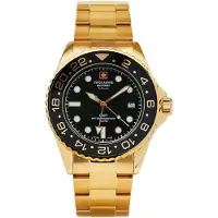 Swiss Alpine Military Herreur 7052.1114 GMT Grøn/Gul guldtonet stål