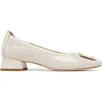 Caprice Pumps, white, made of Leather with Trapeze heel, Size 40