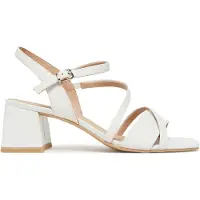 Caprice Heeled sandal, white, made of Leather with Block heel, Size 38