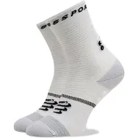 Compressport - Trail running tøj - Pro Marathon Socks V2.0 White/Black til Unisex - Størrelse 45-48 - Hvid