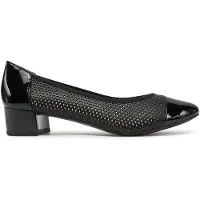 Caprice Pumps, black, made of Leather and textile with Block heel, Size 37