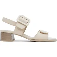 Caprice Heeled sandal, white, made of Leather with Trapeze heel, Size 41