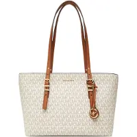 Michael Kors Michael Korstil kvinder. 30T5GQNT2B Beige tote bag med monogram (OSFA), Casual, PVC