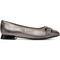 Caprice Ballerina, grey, made of Leather with Trapeze heel, Size 40
