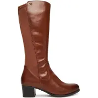 Caprice Boots, brown, made of Leather and synthetic with Block heel, Size 37