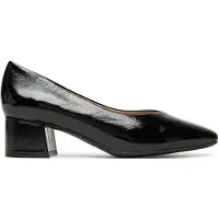 Caprice Pumps, black, made of Leather with Trapeze heel, Size 40