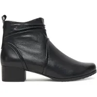 Caprice Bootie, black, made of Leather with Block heel, Size 42