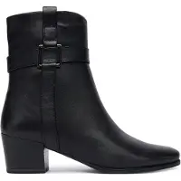 Caprice Bootie, black, made of Leather with Block heel, Size 40.5