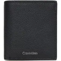 Calvin Klein Tegnebog 'Full-grain RFID Trifold' sort / sølv