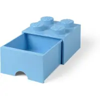 LEGO 4-knops opbevaringsklods med skuffe - lyseblå 5006181