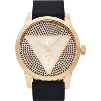 GUESS Analogt ur 'BADGE' guld / sort