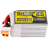 Tattu Lipo R-Line Version 5.0 1550mAh 22.2V 150C 6S batteri med XT60-stik