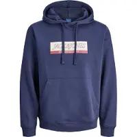 Jack & Jones Sweatshirt 'JORInwood' violetblå / carminrød / hvid