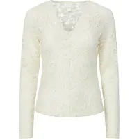 Y.A.S Lacey V-neck Lace Top Langærmet Bluse