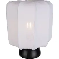 QAZQA Japandi bordlampe sort med hvid skærm - Nori