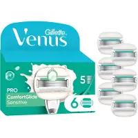 Gillette Venus Venus Pro Comfortglide Sensitive Razor Blades - Green/White - 6 Pieces