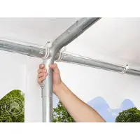 TOOLPORT 8x32m, Partytelt, PVC-teltdug, hvid, med bundramme