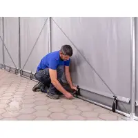 TOOLPORT 8x12m, Telthal, PRIMEtex-PVC-teltdug, grå, med statikpakke (beton undergrund)