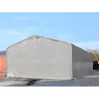 TOOLPORT 8x12m, Telthal, PVC-teltdug, grå, med statikpakke (blød undergrund)