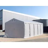 TOOLPORT 6x12m PVC lagertelt, grå, med bundramme, uden statikpakke