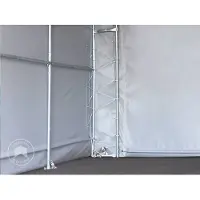 TOOLPORT 4x8m, Telthal, PRIMEtex-PVC-teltdug, grå, med statikpakke (blød undergrund)