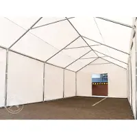 TOOLPORT 4x6m PVC lagertelt, hvid, med bundramme