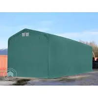 TOOLPORT 4x16m, Telthal, PRIMEtex-PVC-teltdug, mørkegrøn, med statikpakke (blød undergrund)