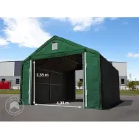 TOOLPORT 6x8m, Telthal, PRIMEtex-PVC-teltdug, mørkegrøn, med statikpakke (beton undergrund)