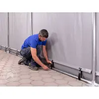 TOOLPORT 6x10m, Telthal, PRIMEtex-PVC-teltdug, grå, med statikpakke (blød undergrund)