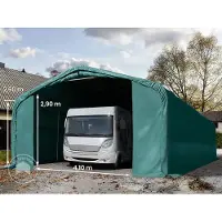 TOOLPORT 6x12m, Garagetelt, PRIMEtex-PVC-teltdug, mørkegrøn, med statikpakke (beton undergrund)