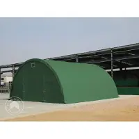 TOOLPORT 9,15x10m, Rundbuehal, PRIMEtex-PVC-teltdug, mørkegrøn, med statikpakke
