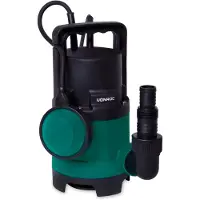 Vonroc Dykpumpe - pumpe - 400W | 8000 l/t - med flyder & Termisk Beskyttelse | max dybde på 5,5 m. | Snavset og rent vand