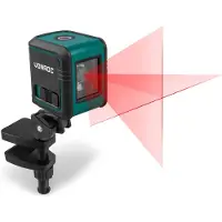 Vonroc Laser 4V - Krydslinjelaser - Rød - Selvnivellerende - 10 meter rækkevidde | Inkl. Værktøjstaske og batterier