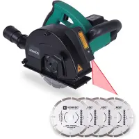 Vonroc Rillefræser - Murrillefræser - 1700W – 150mm | Laser | Støvudsugning | Inkl. 6x Diamantskiver og Tilbehør
